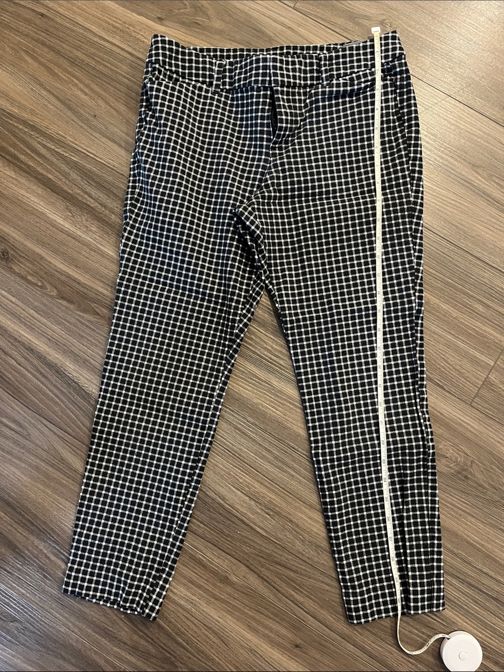 Old Navy Black & White Check Ankle Pants
